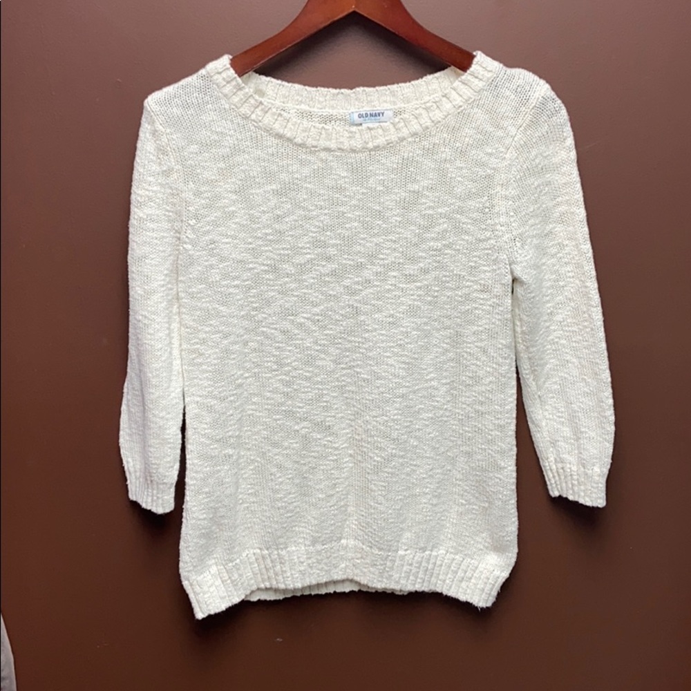 Cream 3/4 sleeve sweater